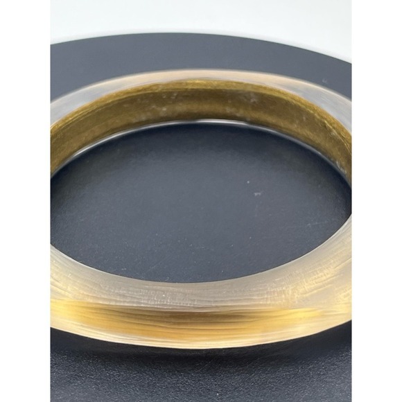Alexis Bittar Designer Luminous Soft Square Champagne/Gold Bangle Bracelet - Picture 4 of 12